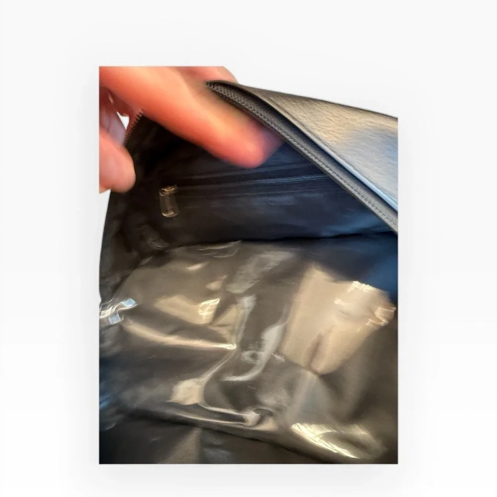 Black Leather Toiletries Bag